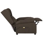 vidaXL Fauteuil de massage Marron foncé Tissu