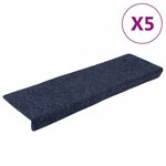 vidaXL Tapis d'escalier 5 Pièces Tissu aiguilleté 65x21x4 cm Anthracite