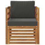 vidaXL Canapé d’extérieur Bois d'acacia massif et polyester Naturel