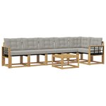 vidaXL Ensemble de canapés d'extérieur 7 pc Blanc et gris clair