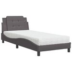vidaXL Cadre de lit sans matelas Zadar gris 100x200 cm similicuir