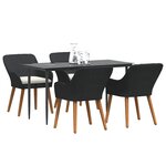 vidaXL Ensemble de salle à manger pour jardin 5 Pièces Noir polyrotin