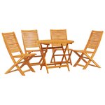 Ensemble de salle à manger de jardin 5 pièces en bois massif d'acacia vidaXL