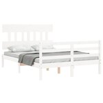 vidaXL Cadre de lit sans matelas blanc 140x200 cm bois massif