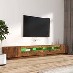 vidaXL Ensemble de meubles TV avec lumières LED 3 Pièces Chêne fumé