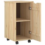 vidaXL Cabinet roulant Marron 34 x 39 x 65 5 cm Bois de Pin Massif