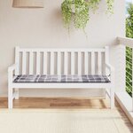 vidaXL Coussin de banc de jardin motif à carreaux gris 150x50x4 cm