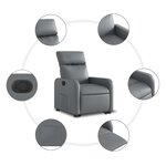 vidaXL Fauteuil inclinable Gris Similicuir