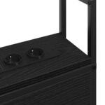 vidaXL Headboard de Rangement avec Station de Charge Chêne noir 150 cm