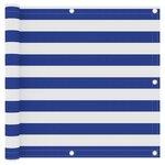 vidaXL Écran de balcon Blanc et bleu 90x500 cm Tissu Oxford