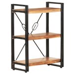 vidaXL Bibliothèque à 3 niveaux 60x30x80 cm Bois d'acacia massif