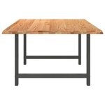 vidaXL Table à manger marron clair bois de chêne massif rectangulaire
