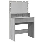 vidaXL Coiffeuse avec LED sonoma gris 80x41x134 5 cm