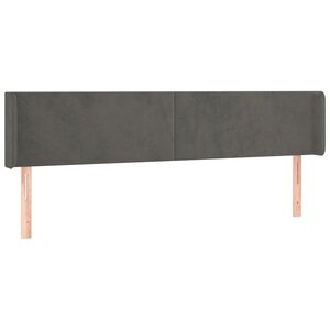vidaXL Tête de lit avec oreilles Gris foncé 203x16x78/88 cm Velours