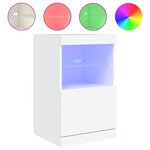 vidaXL Buffet avec lumières LED blanc 41x37x67 cm
