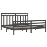 vidaXL Cadre de lit sans matelas gris 200x200 cm bois massif