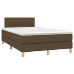 vidaXL Sommier à lattes de lit matelas et LED marron foncé 120x190 cm