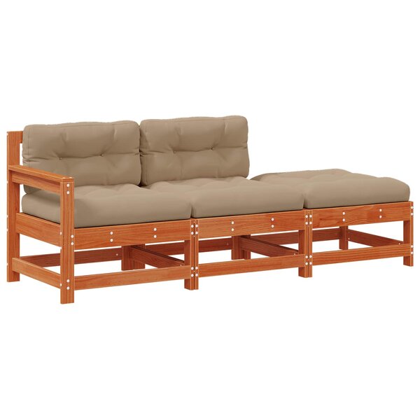 vidaXL Unité de canapé sectionnel Brun cire 190 x 62 x 70 5 cm