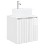 vidaXL Vanité de lavabo mural Blanc brillant 49 5 x 44 5 x 65 cm