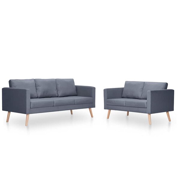 vidaXL Ensemble de canapés à 2 places et à 3 places Tissu Gris foncé
