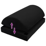 vidaXL Coussin de repose-pieds Uni Noir 44 x 29 x 17 cm