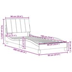 vidaXL Cadre de lit sans matelas Hanko noir 90x190 cm tissu