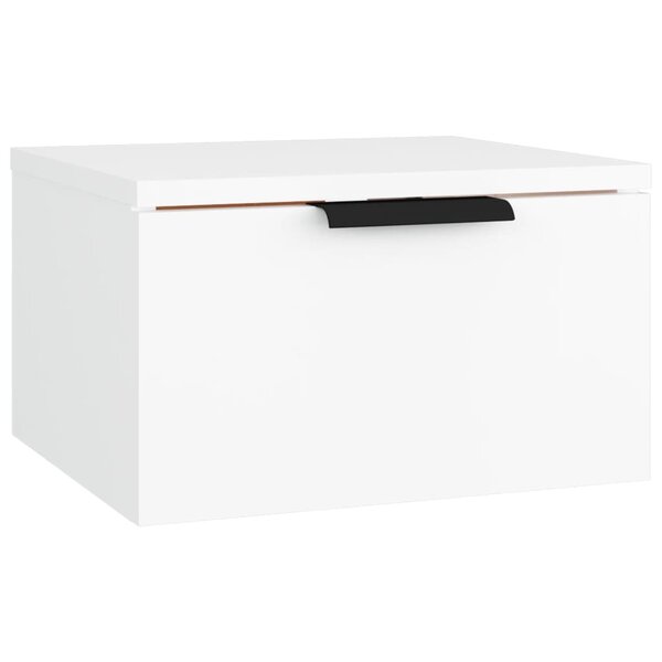vidaXL Table de chevet murale blanc 34x30x20 cm