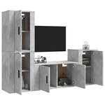 vidaXL Ensemble de meubles TV 4 Pièces Gris béton Bois d'ingénierie
