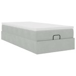 vidaXL Cadre de lit ottoman et matelas gris clair 90x190 cm velours