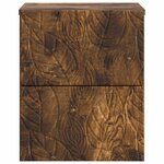 vidaXL Cabinet de chevet mural Chêne fumé 34 5 x 33 x 40 cm