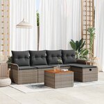 vidaXL Ensemble de canapé de jardin 6 Pièces Gris Poly rotin