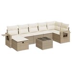 vidaXL Salon de jardin avec coussins 8 Pièces beige résine tressée