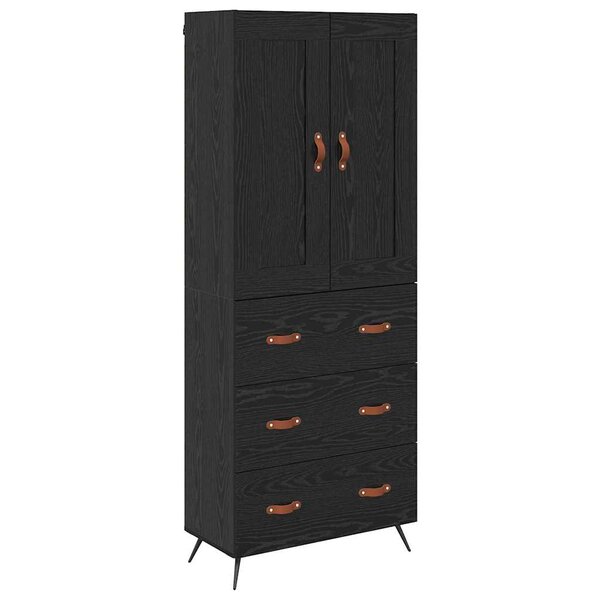 vidaXL Haut Armoire Chêne noir 69 5 x 34 x 180 cm Bois d'ingénierie