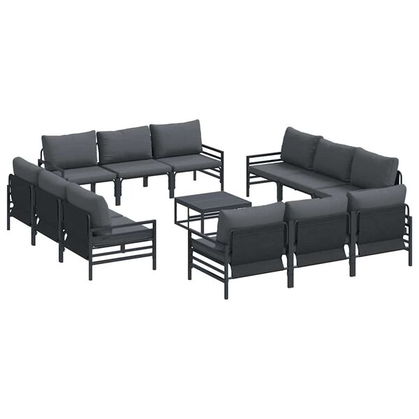 vidaXL Ensemble de canapé de jardin 13 Pièces Anthracite Acier