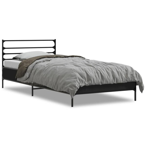 vidaXL Cadre de lit sans matelas noir 100x200 cm