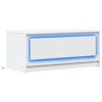 vidaXL Table basse avec lumières LED blanc bois d'ingénierie