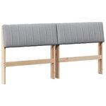 vidaXL Tête de lit capitonnée Gris clair 150 cm Pin massif