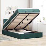 vidaXL Cadre de lit ottoman avec matelas vert foncé 120x200 cm velours