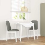 vidaXL Chaises à manger coussins 2 Pièces blanc bois massif caoutchouc