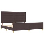 vidaXL Cadre de lit avec tête de lit Marron foncé 200 x 200 cm tissu
