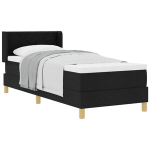 vidaXL Lit à ressorts avec matelas Noir 200 x 80 cm tissu