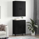 vidaXL Haut Armoire 2 Pièces Chêne noir Bois d'ingénierie