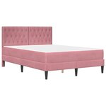 vidaXL Cadre de lit avec matelas Rose 140 x 190 cm Velours