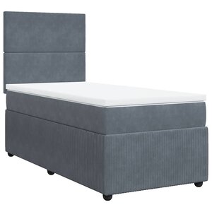 vidaXL Sommier à lattes de lit et matelas Gris foncé 80x200 cm Velours