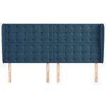 vidaXL Tête de lit avec oreilles Bleu foncé 163x23x118/128 cm Velours