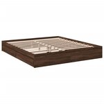 vidaXL Cadre de lit avec tiroirs sans matelas chêne marron 200x200 cm