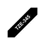 Ruban titreuse brother - tze - écriture blanc / fond noir - 18 mm x 8 m - modèle tze-345