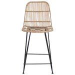 vidaXL Tabouret de bar 2 Pièces Naturel 44 x 54 x 96 cm Rattan et Acier
