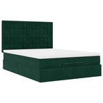 vidaXL Cadre de lit ottoman avec matelas vert foncé 160x200 cm velours