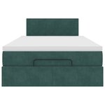vidaXL Cadre de lit ottoman avec matelas vert foncé 120x200 cm velours
